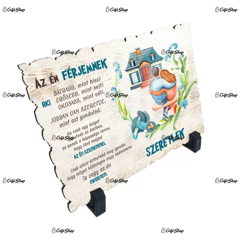 Az en ferjemnek, placheta cu mesaj, model a